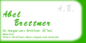 abel brettner business card